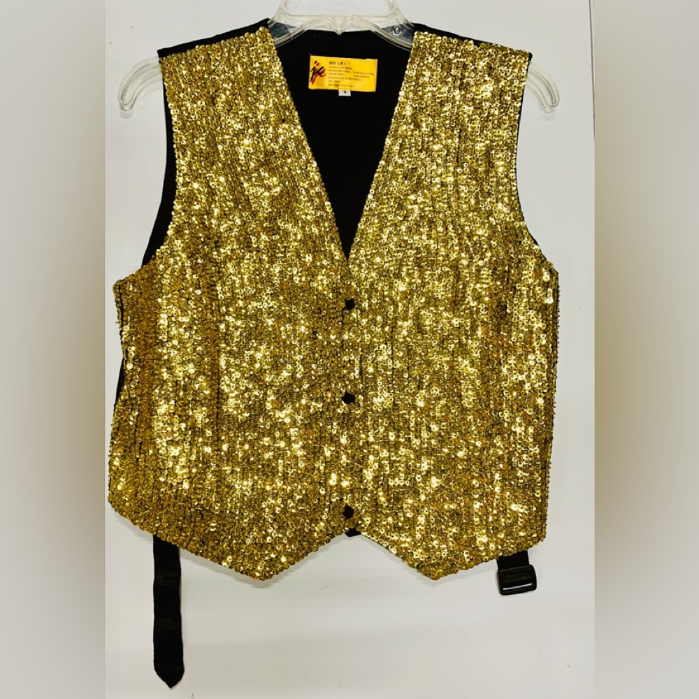 New gold sequin vest New Years, Holiday, evening, Halloween costume